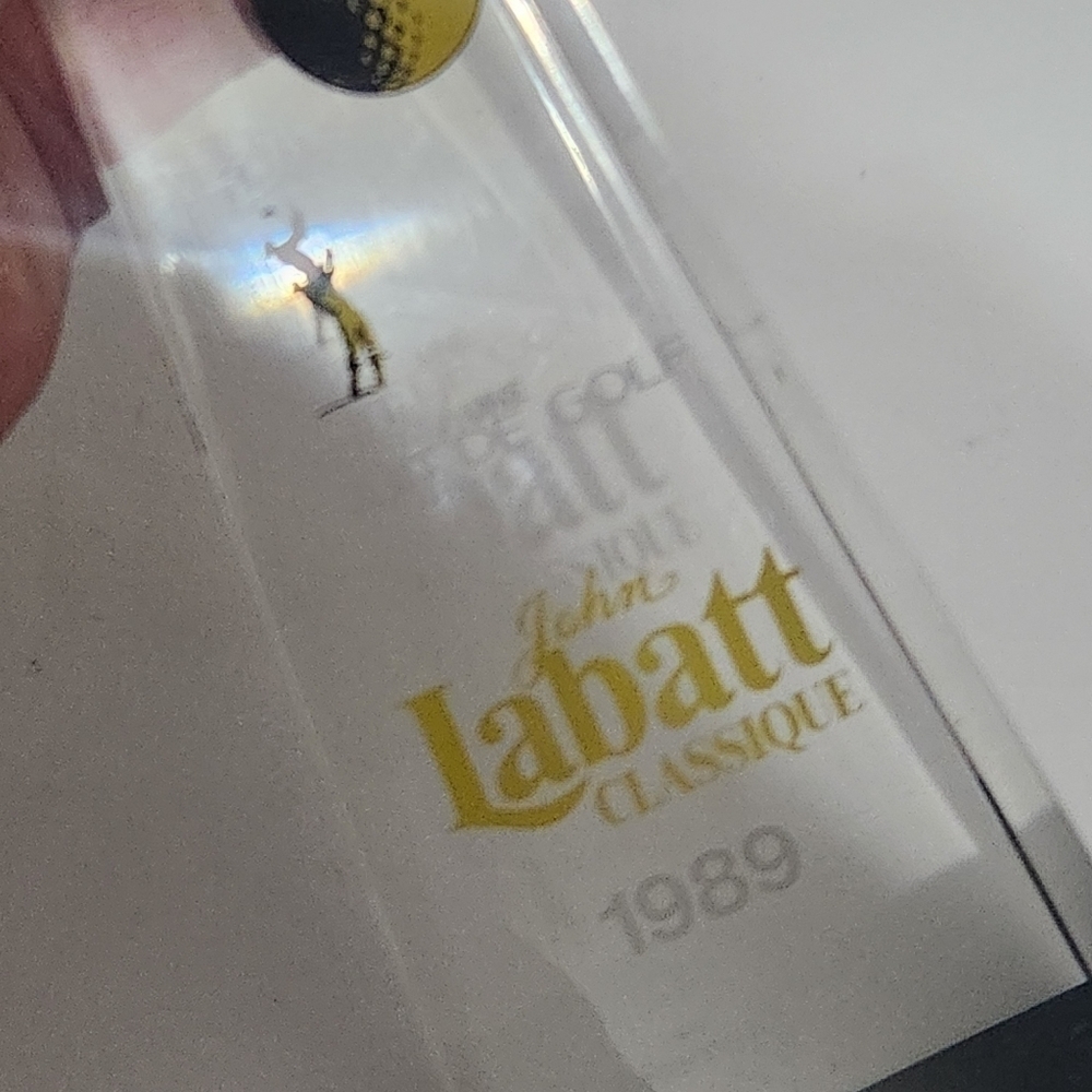 Vintage John Labatt Nuit De Golf 1989 Glass Trophy - Picture 4 of 5